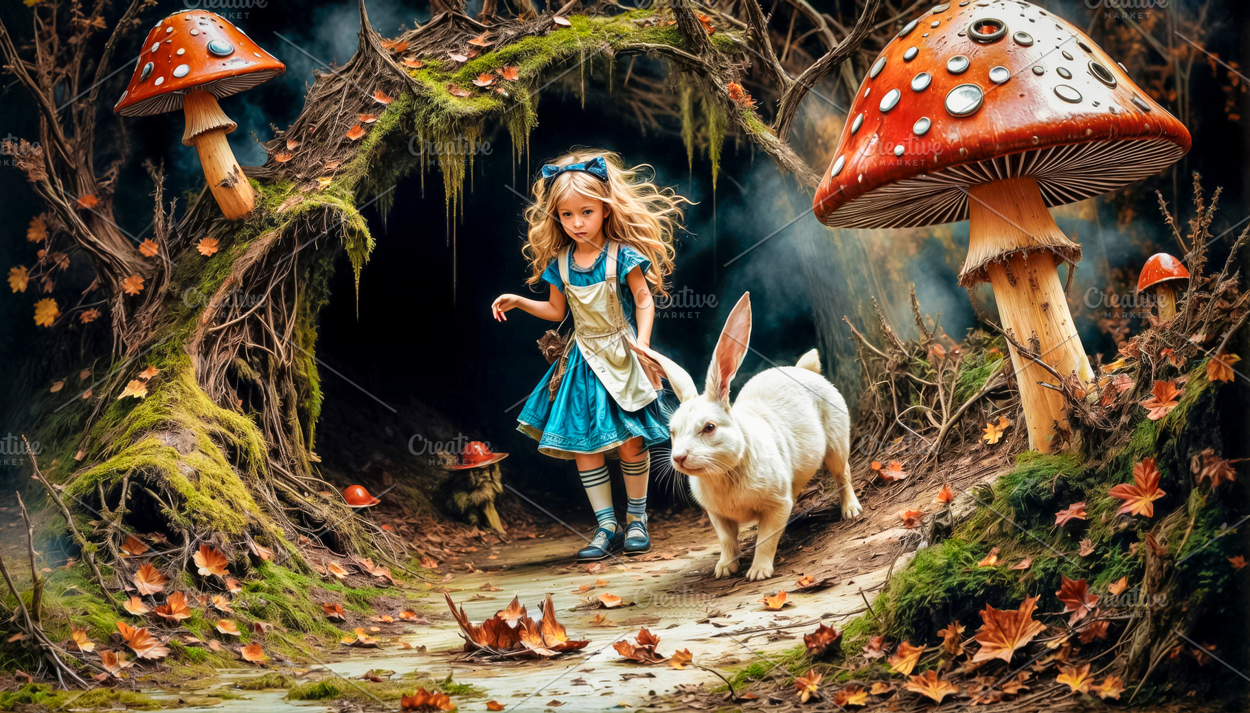 Alice looks out of the rabbit hole, a Photo by TatsianaSalauyova