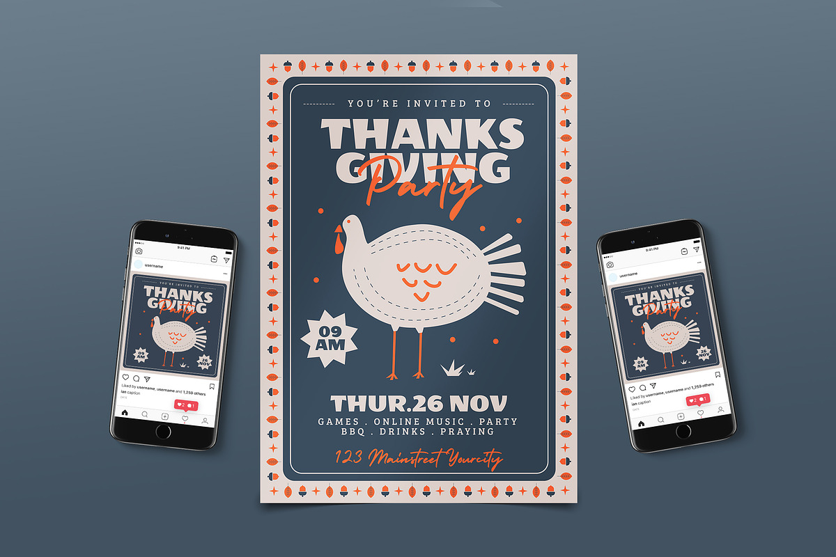 Modern Thanksgiving Day Flyer, a Flyer Template by Tokosatsu (Photo 1 of 5)