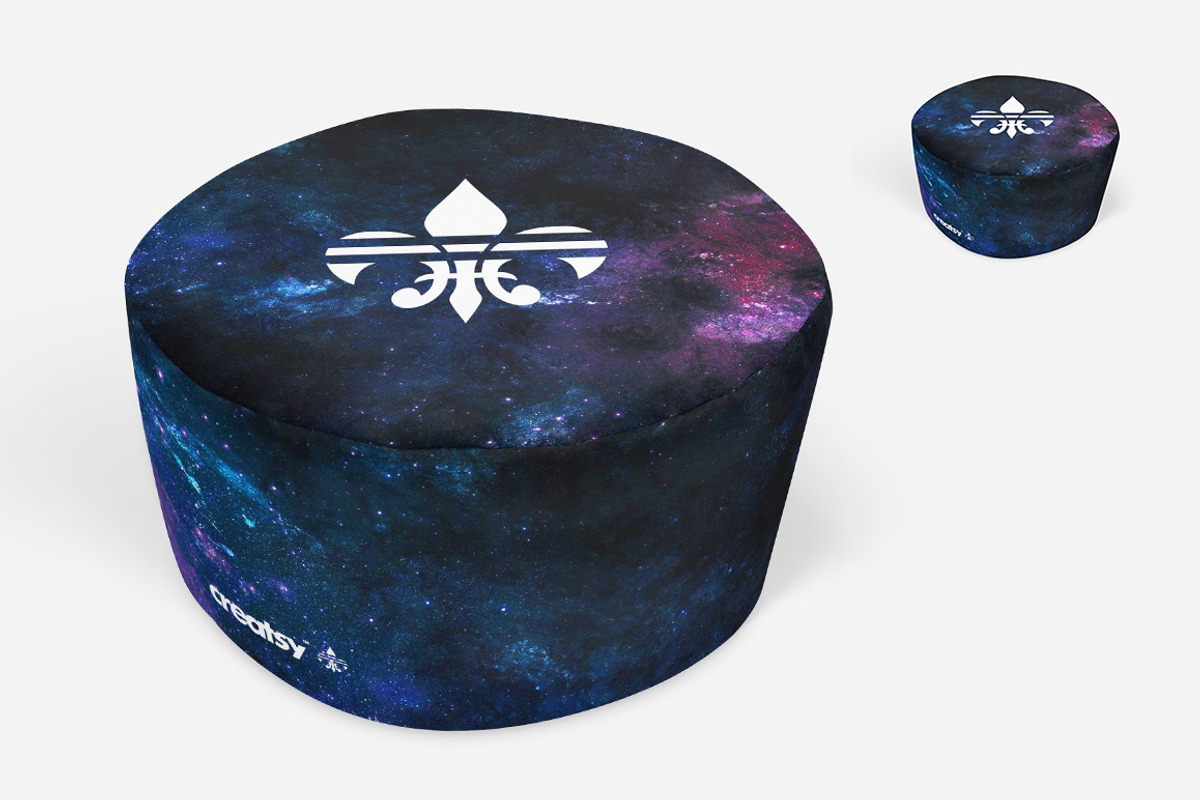 Ottoman Cube and Round Mockup Set, a Product Mockup by Creatsy (Photo 3 of 7)
