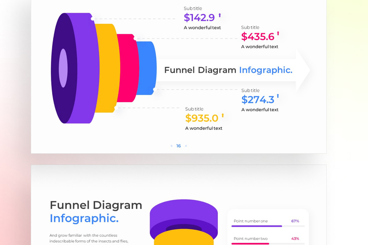 Funnel Diagram PowerPoint - Infographic Template