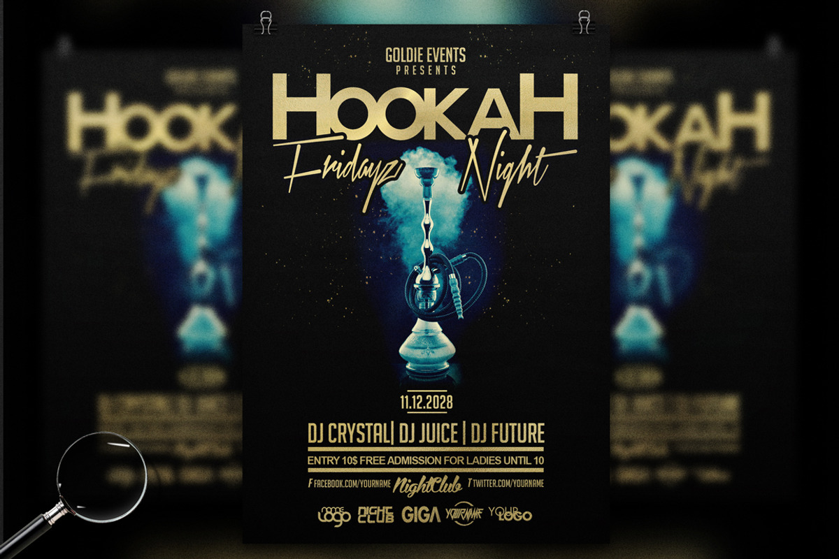 12 Hookah Flyers | Premium Bundle, a Flyer Template by GIGA-TEMPLATE (Photo 9 of 13)