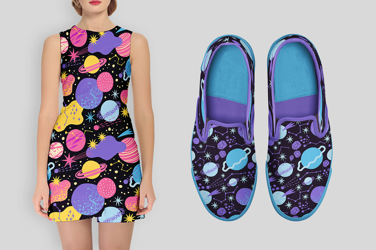 SPACED OUT Patterns and Elements, a Pattern Graphic by Katerina Osa