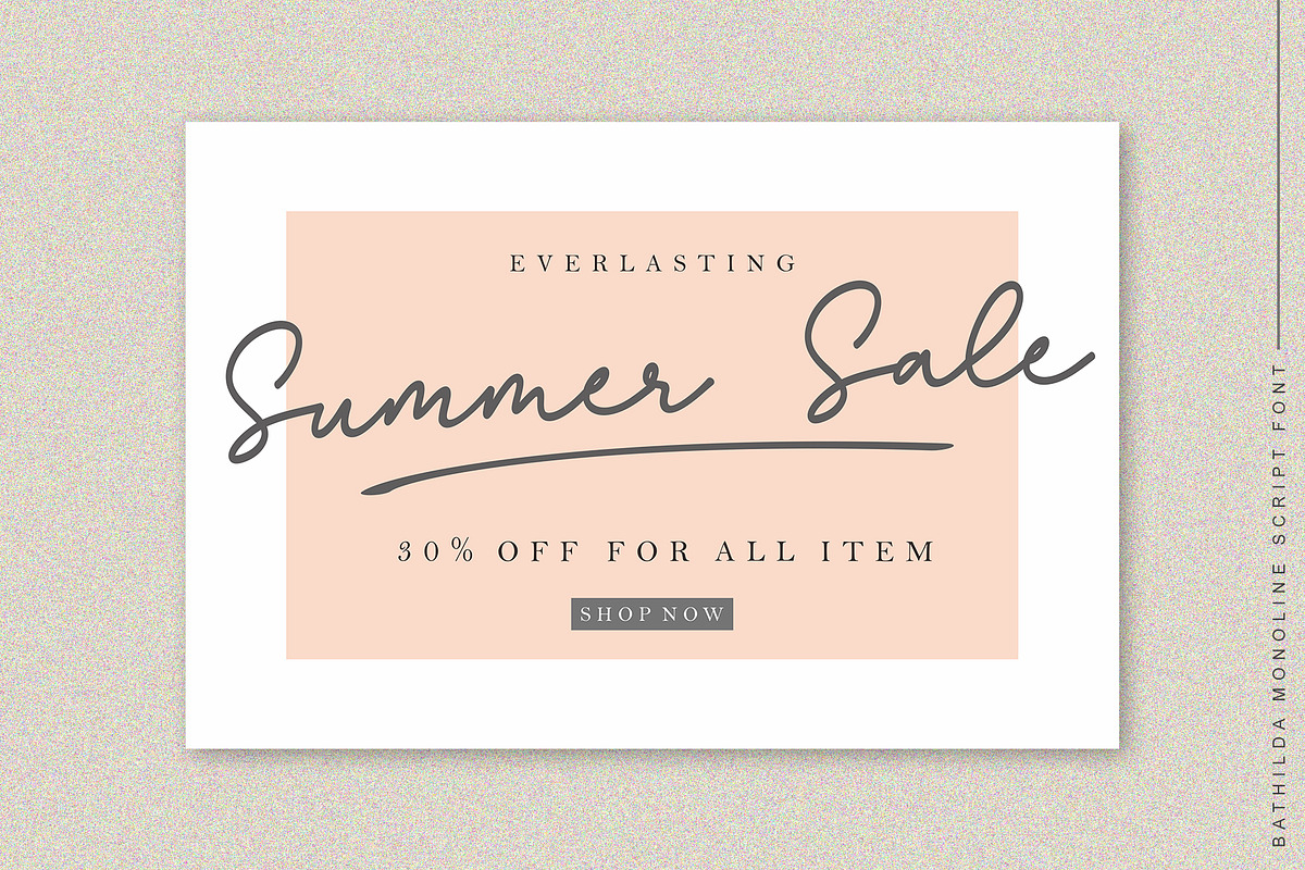 SALE! Bathilda / Monoline Font, a Script Font by Subectype Studio (Photo 9 of 11)
