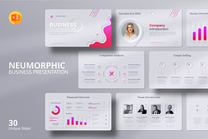 Neumorphic Business PowerPoint, a Presentation Template by Design Vault