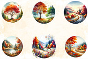 Fall Autumn Stained Glass Clipart Bu, an Illustration by SVGArt (Thumbnail 4 of 8)