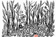 A Girl in A Forest Folk Art, an Illustration by Arie Clares (Thumbnail 4 of 7)