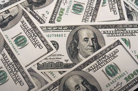 A pile of hundred dollar bills. Economic and financial of Americ, a Business Photo by Ministocker