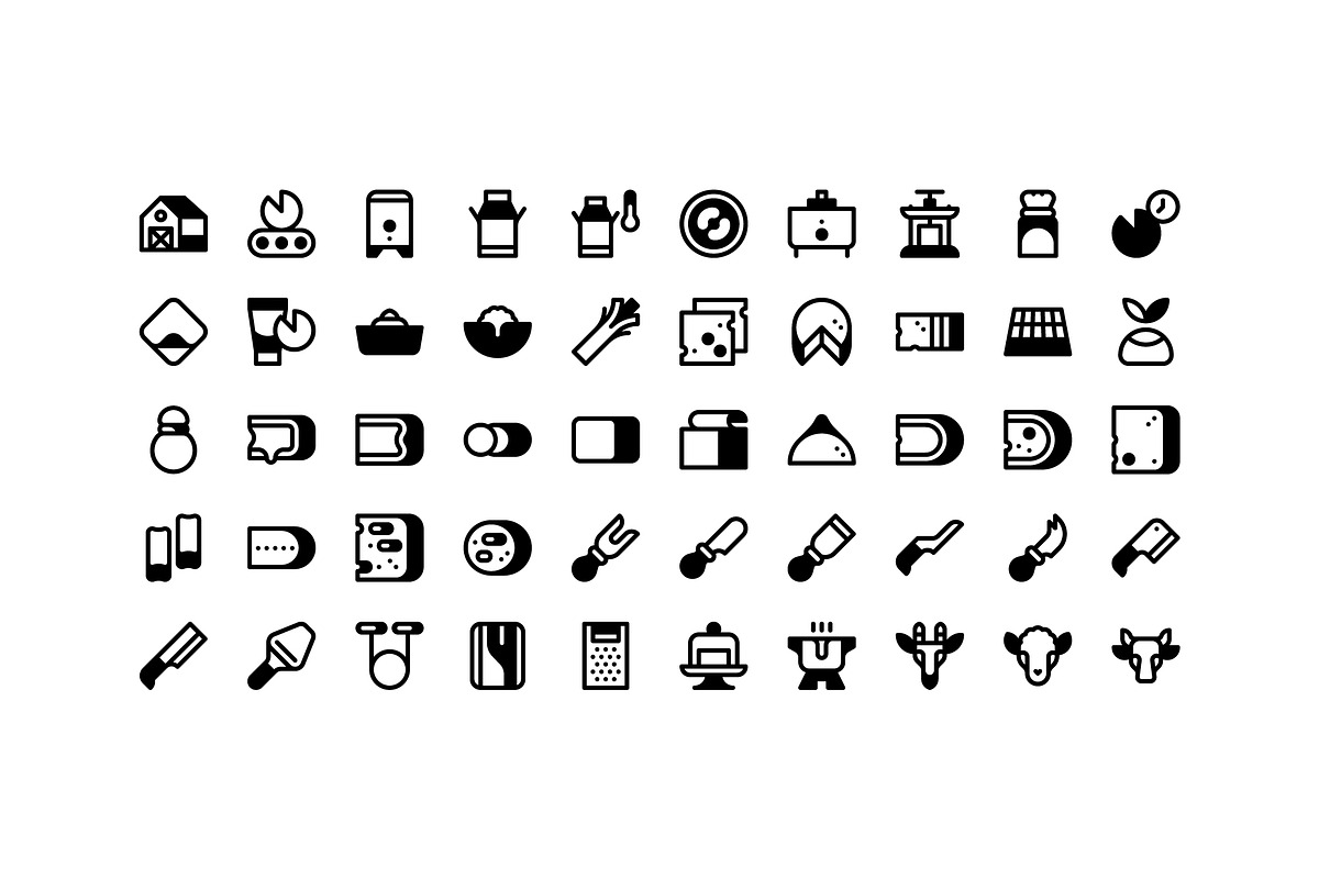 50 Cheese Icons, an Outline Icon by Side Project (Photo 3 of 8)