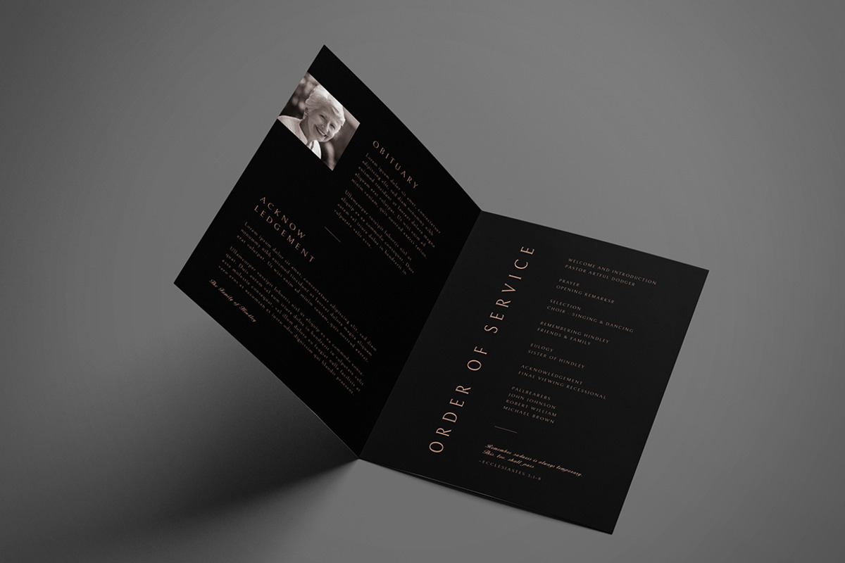 Funeral Program Template, a Brochure Template by VectorVactory (Photo 7 of 7)
