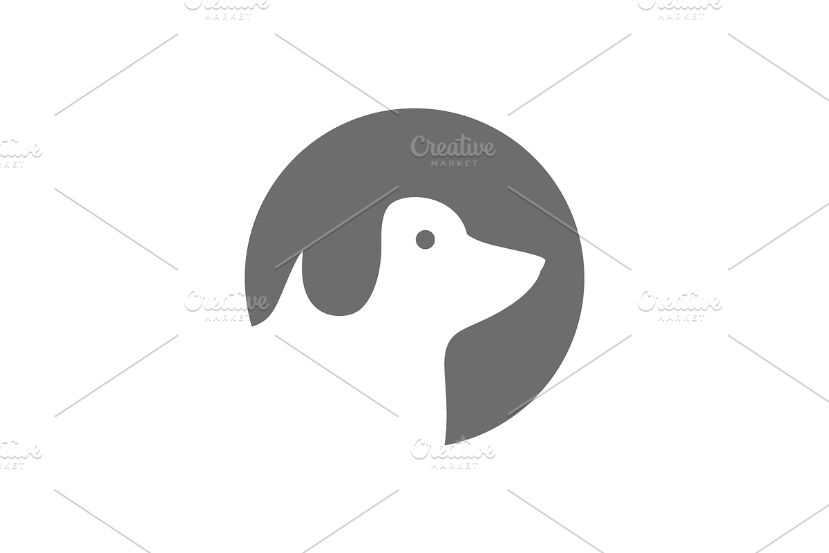 dog head adorable pets logo design, a Branding & Logo Template by devastd