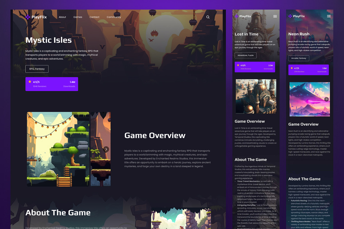 PlayFlix - Game Directory Framer, a Websites & App Template by peterdraw (Photo 5 of 5)