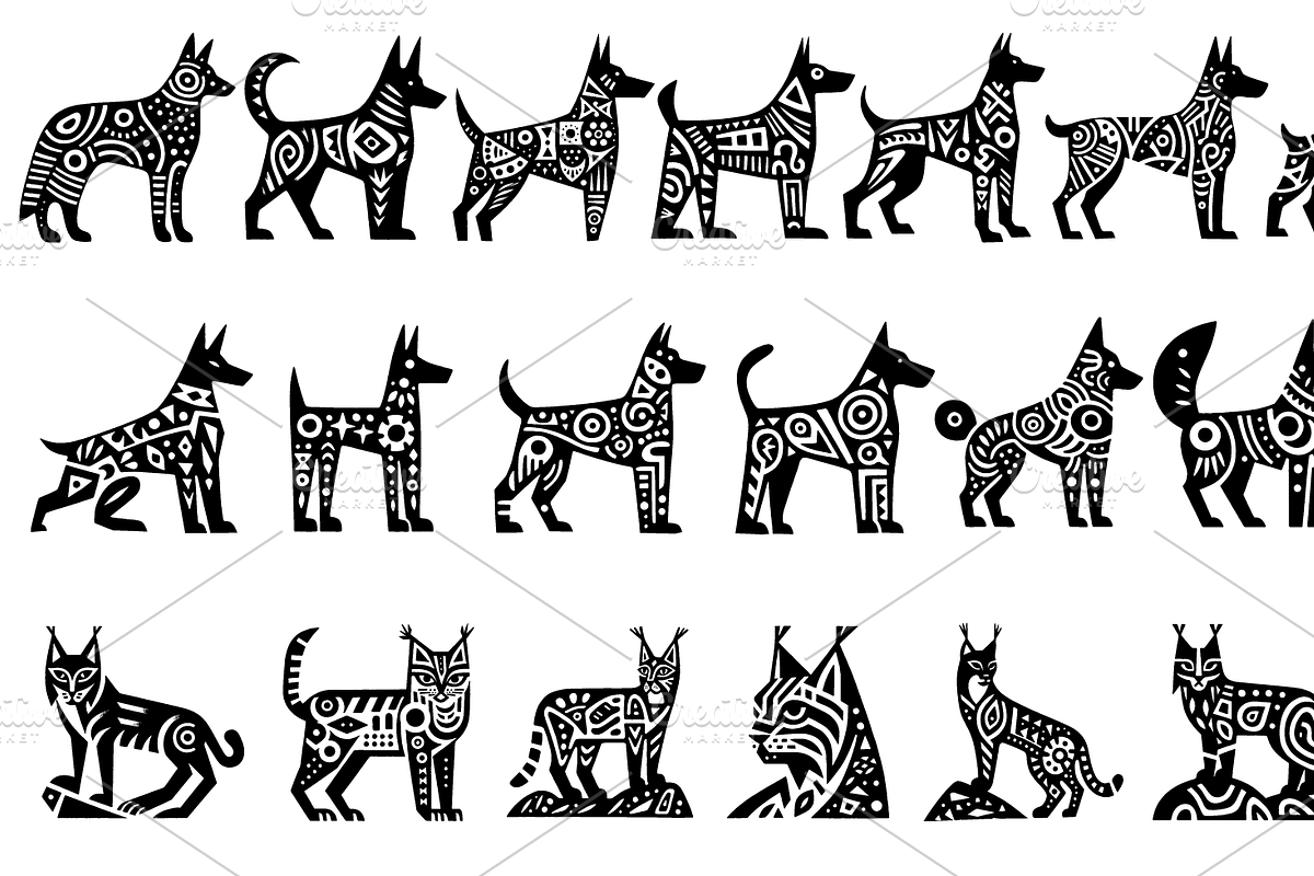 Vintage Animals and Fish Folk Art, an Illustration by devastd (Photo 16 of 30)