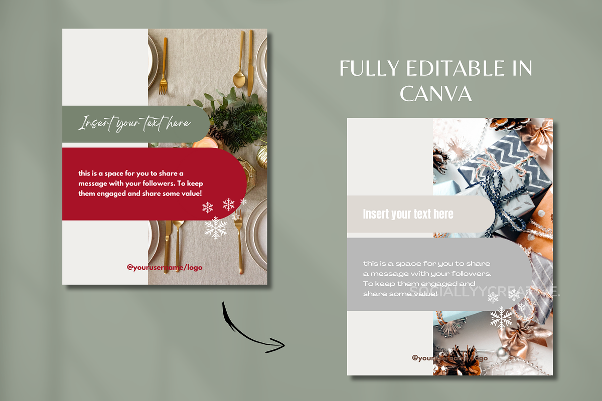Christmas Instagram Templates, a Social Media Template by SociallyyCreative (Photo 7 of 10)