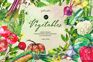 Vegetables clipart watercolor