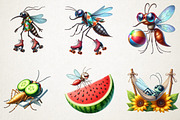 Summer Mosquitoes Clipart, an Illustration by RobertsArt (Thumbnail 2 of 5)