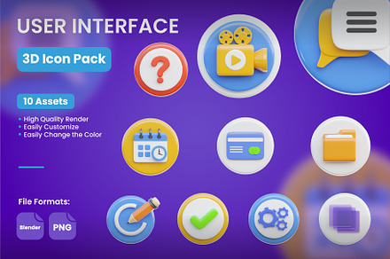 User Interface 3D Icons