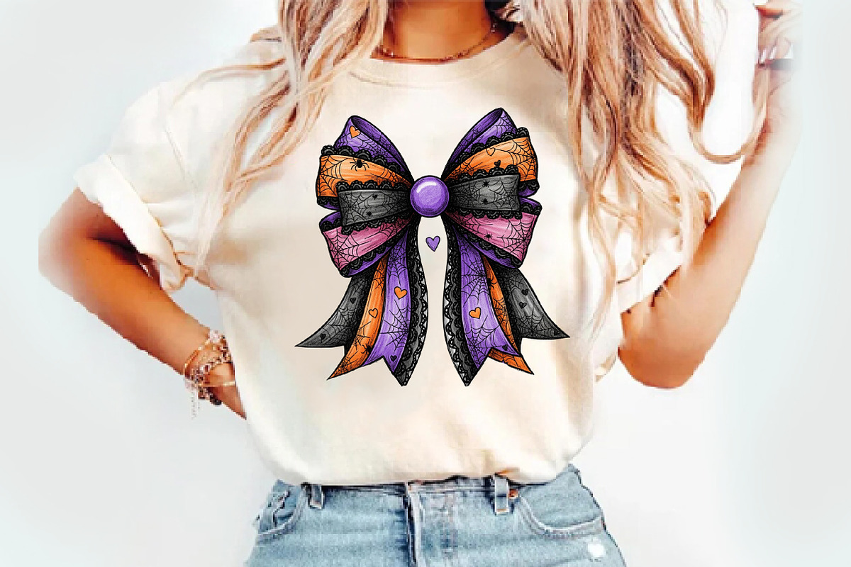 Halloween Bow PNG, Coquette Bow Png, an Illustration by Watercolor design (Photo 2 of 3)