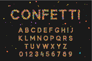 Colorful Font From Confetti