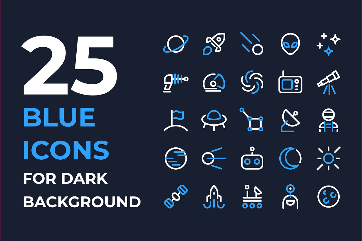 Space icons, an Outline Icon by Ruslan Babkin (Photo 7 of 11)