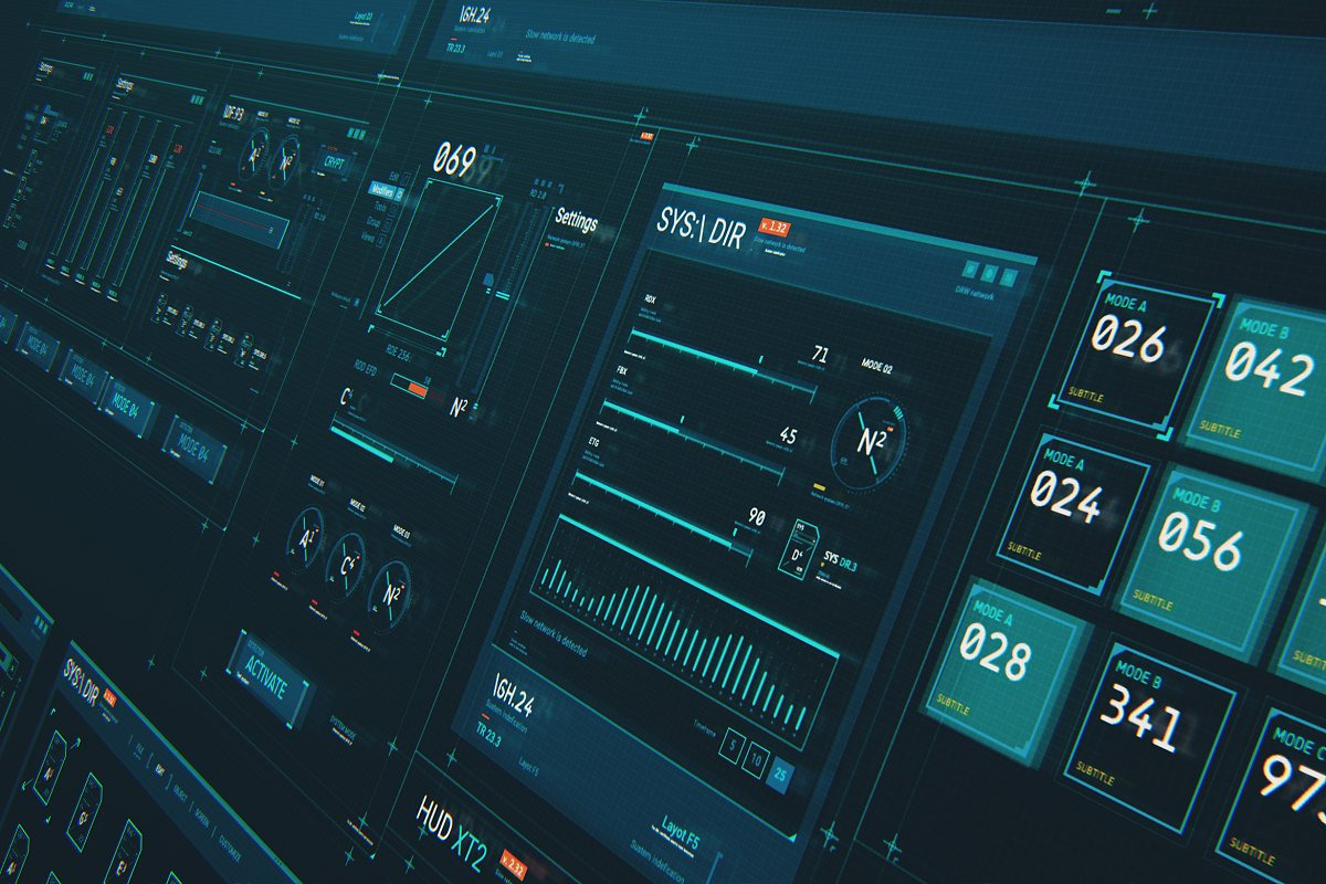 HUD BUNDLE - interface elements, a Technology Illustration by TITO (Photo 8 of 13)