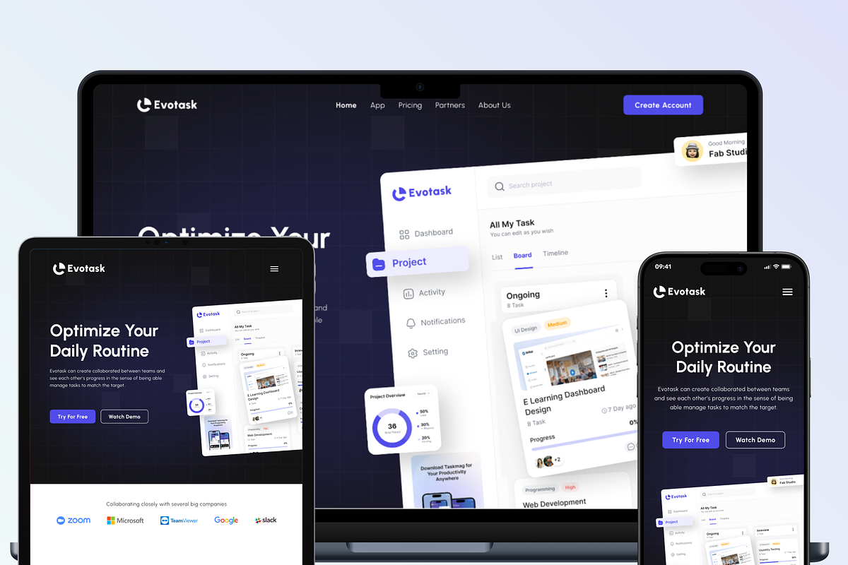 Evotask - Framer Template, a Landing Page Template by Agensip Design Agency (Photo 8 of 10)