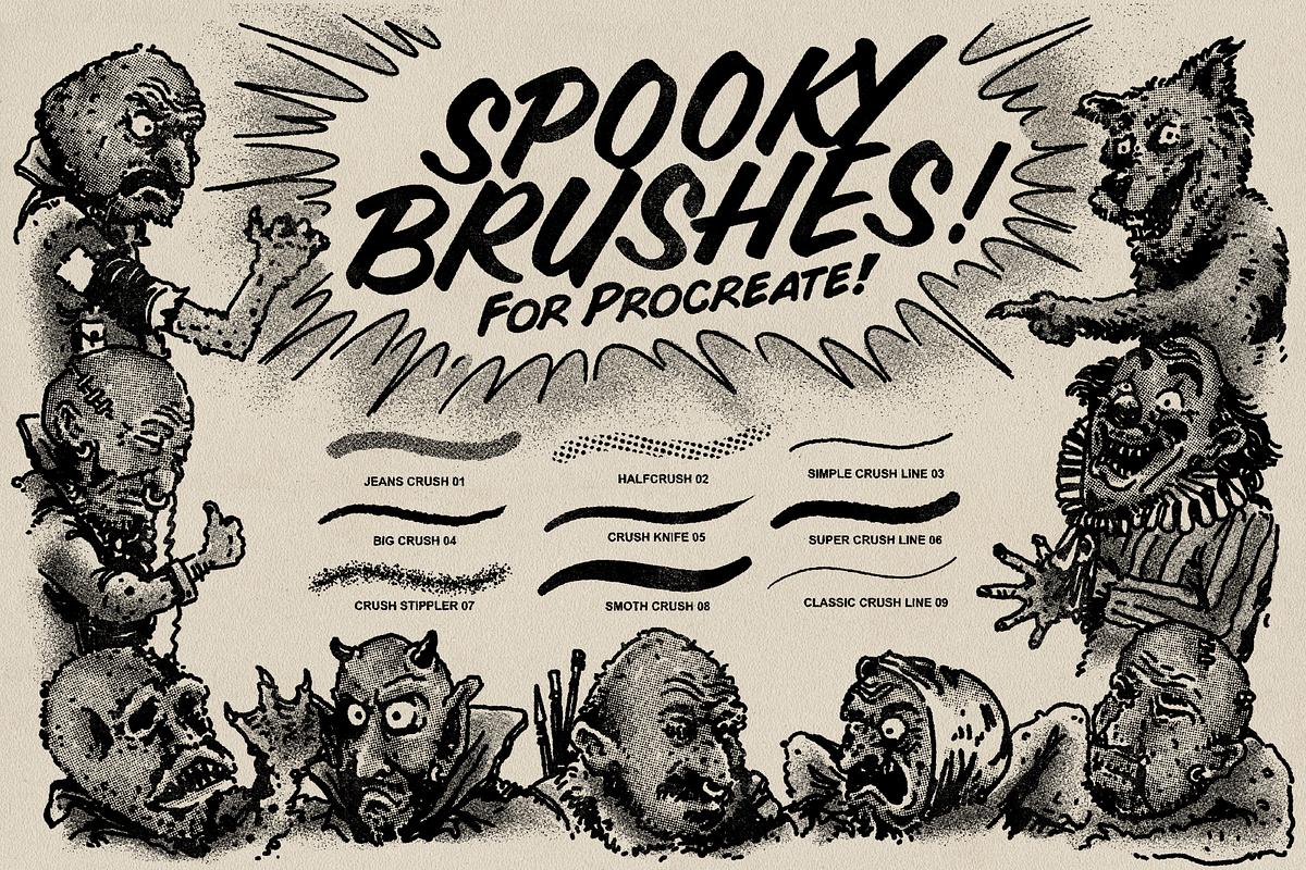 SPOOKY BRUSHES FOR PROCREATE!, a Brush Add-On by SHAKA (Photo 2 of 5)