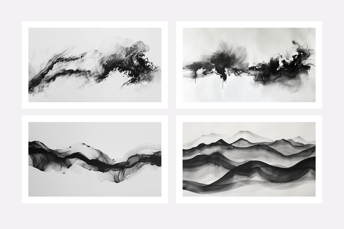 Kesi Co. B&W Ink Wash Art, a Texture Illustration by milatovar (Photo 3 of 20)