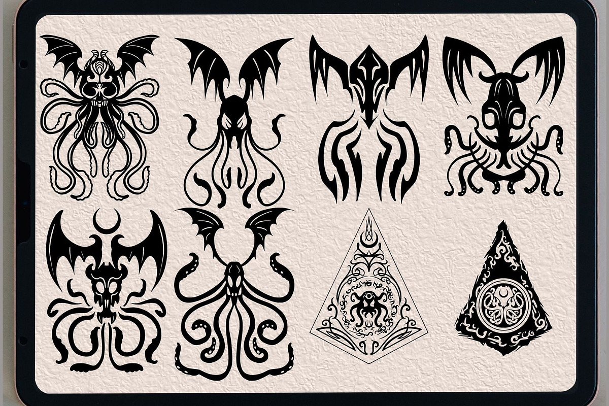 20 Cthulhu brush stamp, a Brush Add-On by TaKong Magics (Photo 2 of 3)