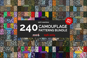 240 Camouflage Patterns Bundle