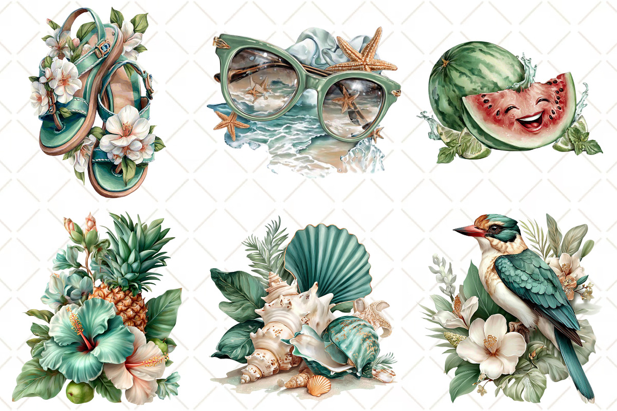 Whimsical Summer Clipart, an Illustration by Black Bird Studio (Photo 5 of 5)