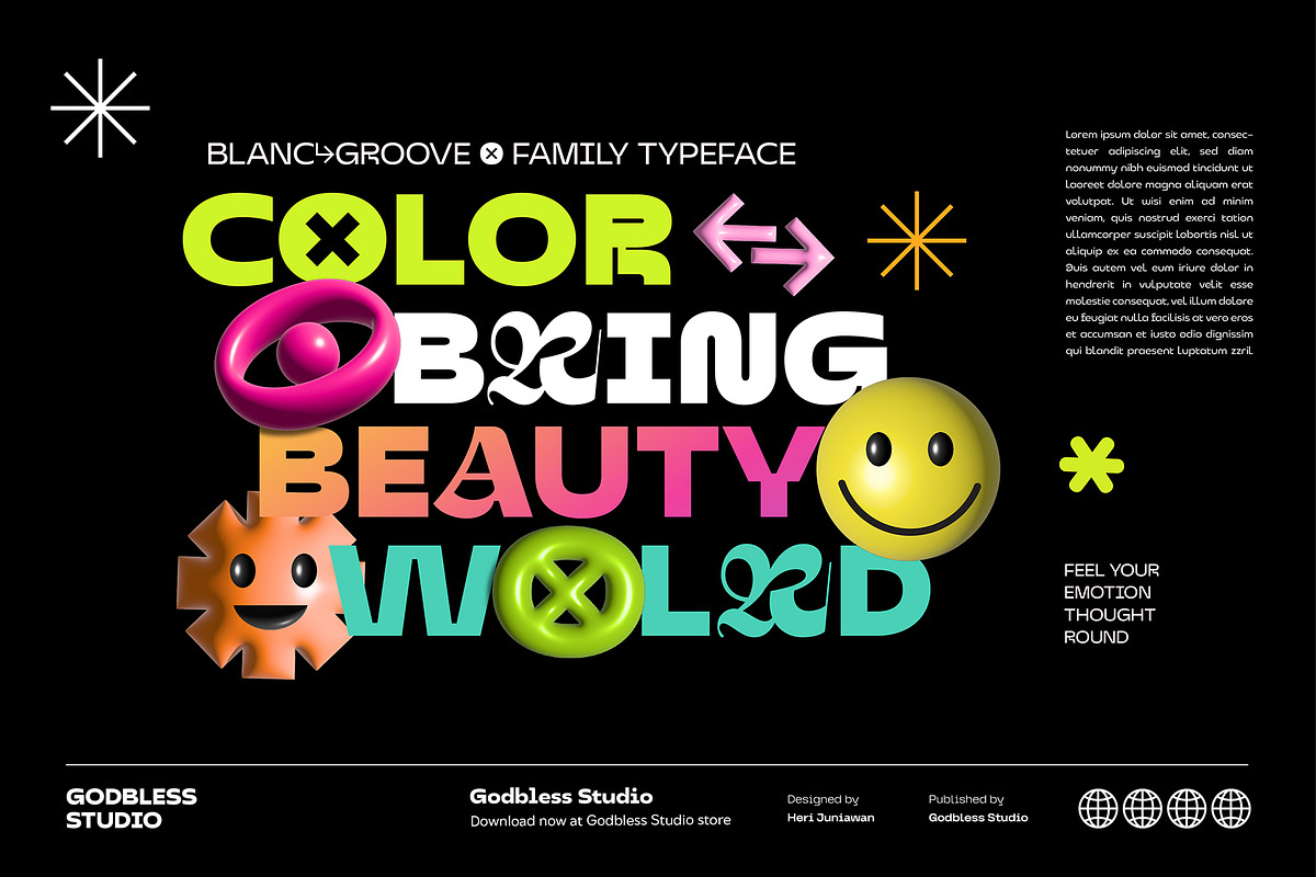 Blanc Groove Inktrap, a Sans Serif Font by Godbless Studio (Photo 3 of 12)