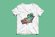 Aliens eat pizza illustration, a Person Illustration by gunaonedesign (Thumbnail 4 of 5)