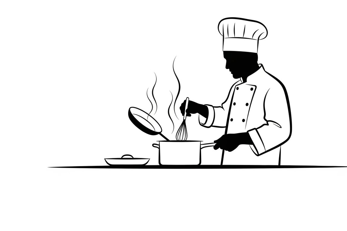 High-quality chef cooking silhouette, an Illustration by Amazin_art (Photo 26 of 31)