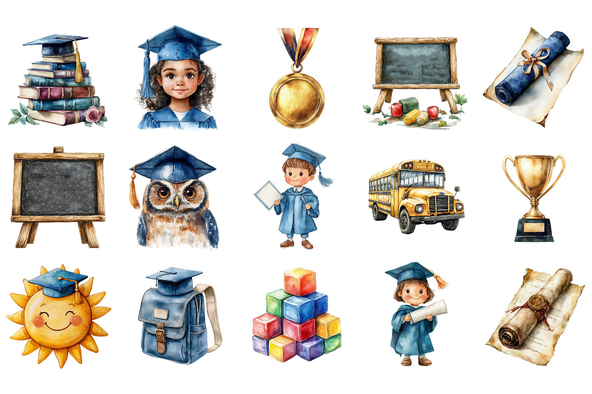 Preschool Graduation PNG Clipart, an Illustration by Designking (Photo 2 of 5)