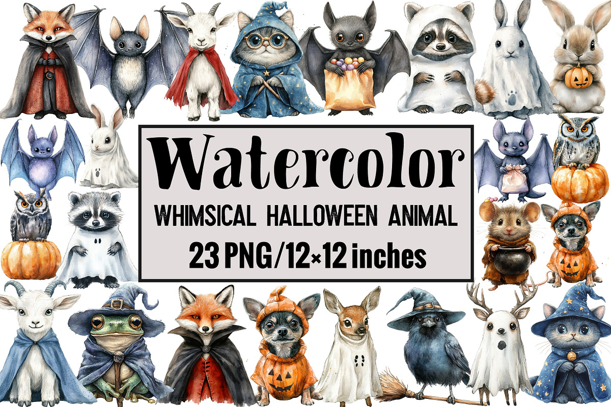 Whimsical Halloween Animal, an Illustration by Design Market (Photo 1 of 3)