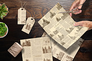 Old World Gazette Scrapbook Papers, a Background Graphic by V Design Creator (Thumbnail 5 of 12)