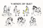Whimsical Mother's Day Line Art Set, an Object Illustration by GiraffeCreative (Thumbnail 2 of 16)
