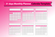 Monthly Planner Calendar Template, a Stationery Template by VL Shop (Thumbnail 5 of 7)