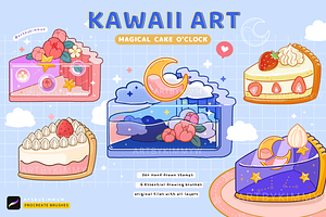 Kawaii Cake O'clock Brush Pack