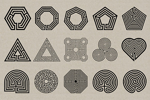 Labyrinth Stamps - Vector & PNG