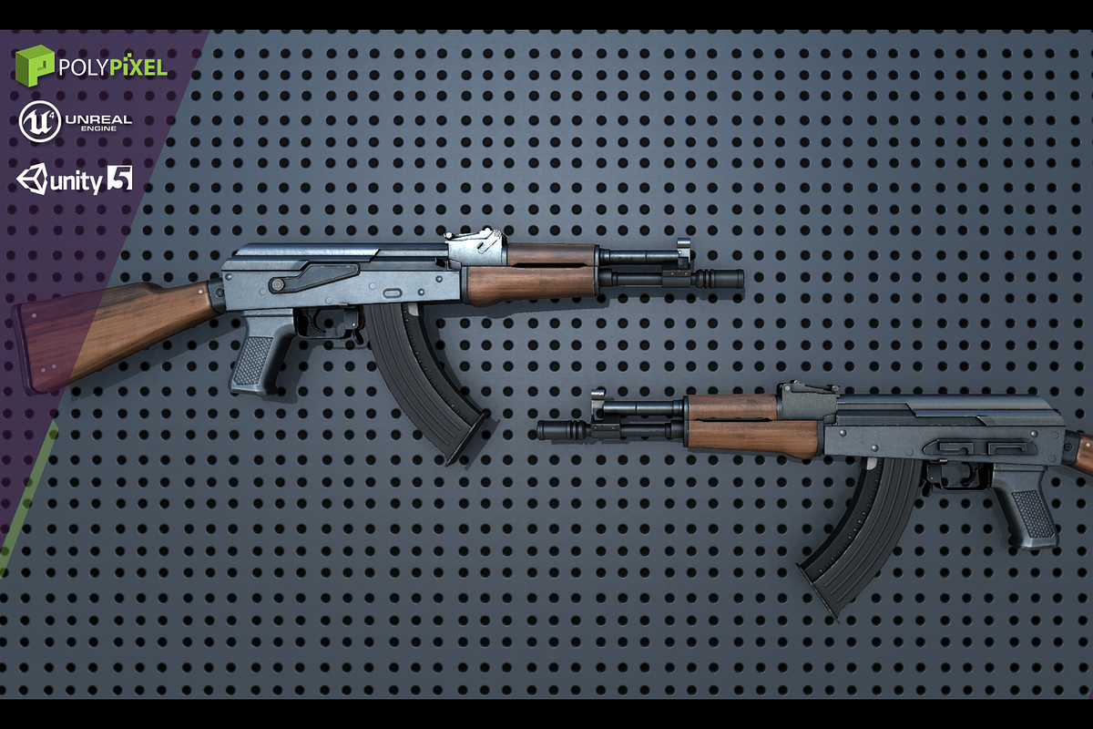 Weapon Pack: Assault Rifles, an Object 3D Model by PolyPixel (Photo 2 of 9)