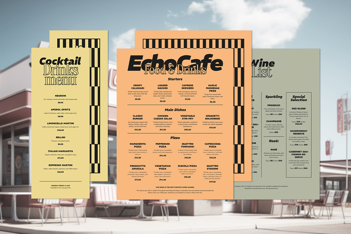 Restaurant Menu Template, a Print Template by BigWeek (Photo 1 of 5)