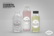 Clear Cosmetic Bottle Set Mockup, a Cups & Container Mockup by INCDesign (Thumbnail 4 of 7)