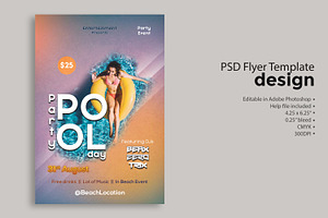 Pool Day Party PSD Flyer Template