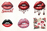 Valentine Lips Sublimation Clipart, an Illustration by DreamCafeArt (Thumbnail 2 of 3)