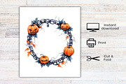 Watercolor Spooky Halloween Frames, an Illustration by Canvas Craft (Thumbnail 8 of 8)