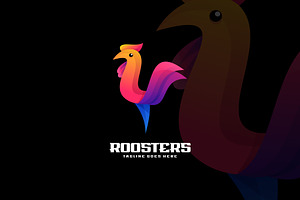 Roosters Gradient Colorful Logo., a Branding & Logo Template by ModalTampang