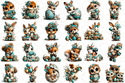Whimsical Easter Animals Clipart, an Illustration by Black Bird Studio (Thumbnail 2 of 5)