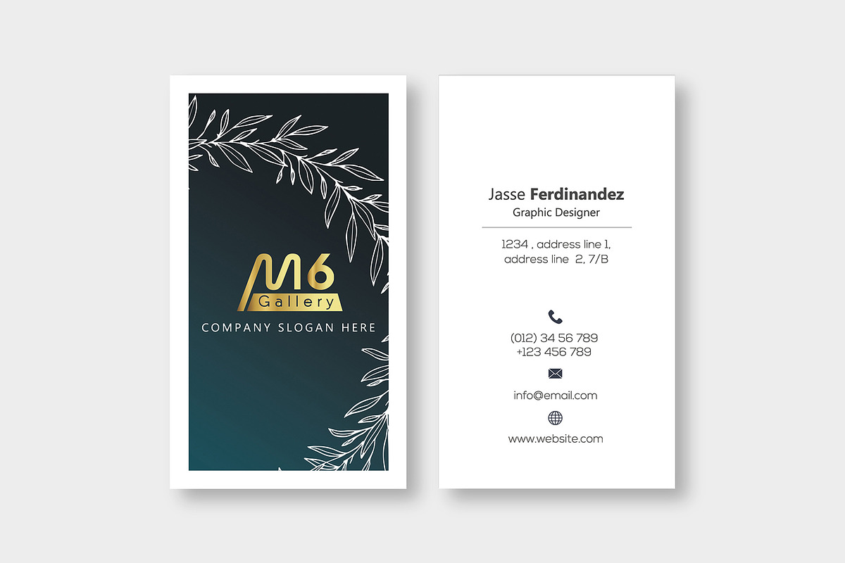 Floral Business Card Template- S06, a Business Card Template by M6 Gallery (Photo 2 of 5)