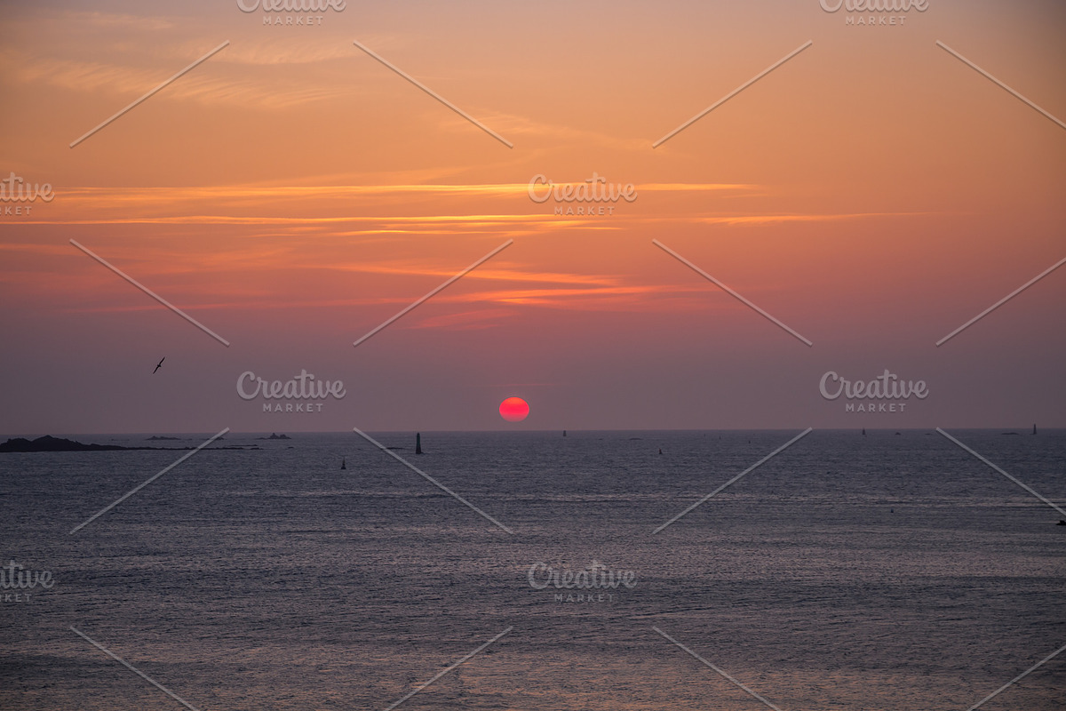 Sunset over the sea. Peaceful and zen atmosphere background, a Nature Photo by GoodGoods (Photo 1 of 2)